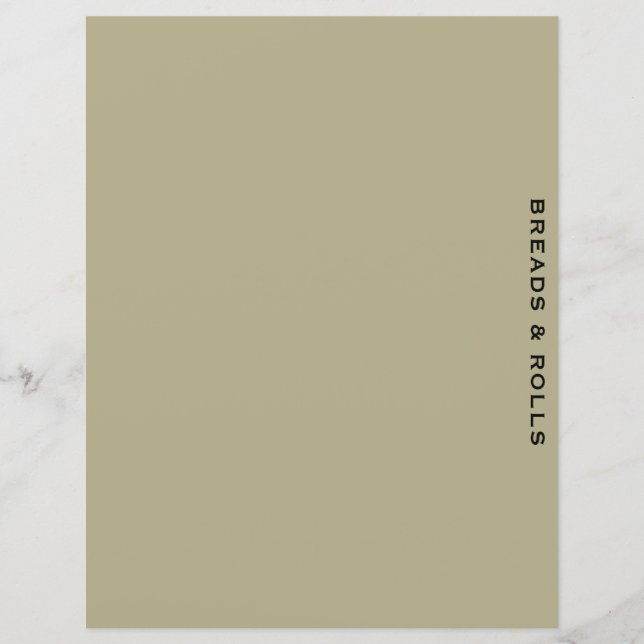 Recipe Divider | Sage & Black | Breads & Rolls (Front)