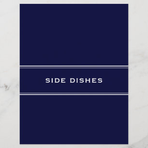 Recipe Divider Side Dishes Navy Blue