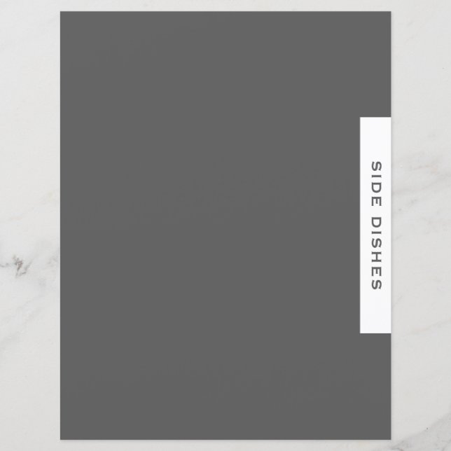 Recipe Divider | Side Dishes | Simple Grey & White (Front)