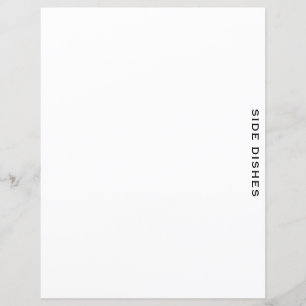 Recipe Divider Side Dishes Simple White
