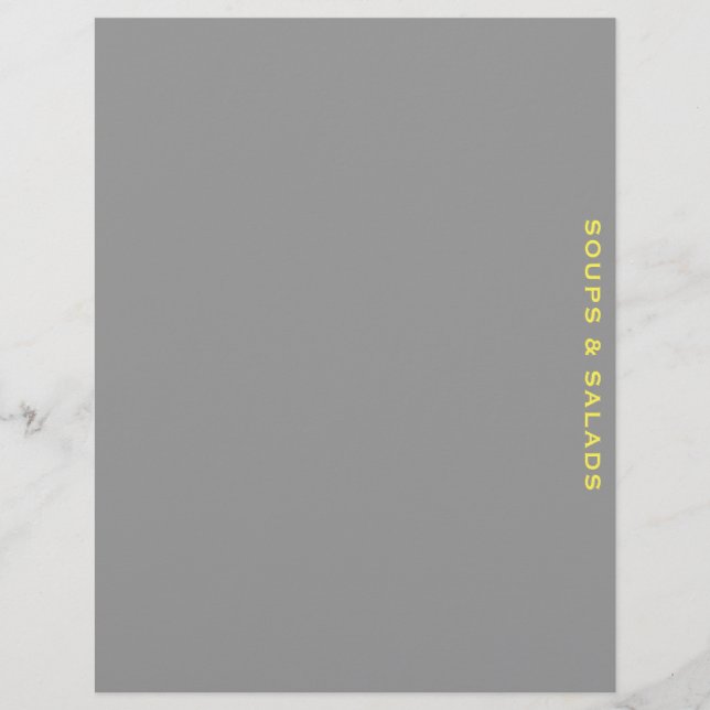 Recipe Divider | Soups & Salads | Grey & Yellow (Front)