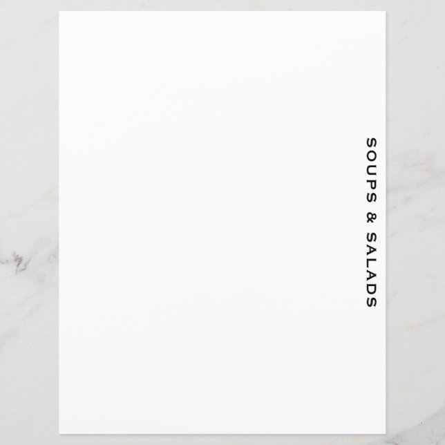 Recipe Divider | Soups & Salads | Simple White (Front)