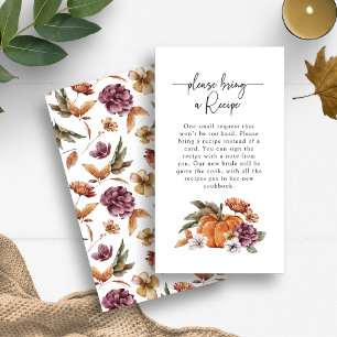 Recipe Fall Bridal Shower Card