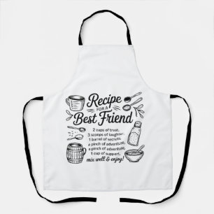 Recipe for a Best Friend Kitchen Friendship Quote Apron