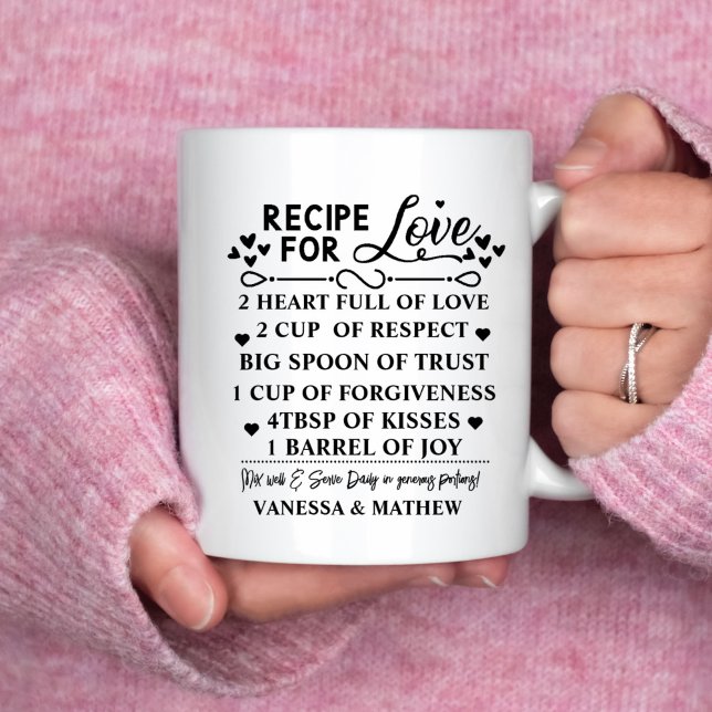 Recipe for a Happy Marriage, Bridal Shower Gift Coffee Mug (Creator Uploaded)