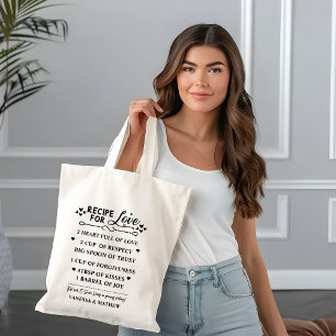 Recipe for a Happy Marriage, Bridal Shower Gift Tote Bag