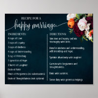 Recipe for a Happy Marriage Newlyweds Navy Wine