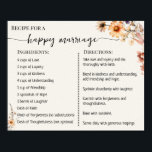 Recipe for a Happy Marriage Newlyweds Wildflowers Poster<br><div class="desc">Click on "Edit design" to personalise or modify the layout (change wording,  font colour,  font style).
** Please see the full collection for matching invitation,  bridal shower games,  tags and sign available**</div>