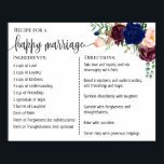 Recipe for a happy marriage sign newlyweds gift<br><div class="desc">Click on "Edit design" to personalize or modify the layout (change wording,  font color,  font style).
** Please see the full collection for matching invitation,  bridal shower games,  tags and sign available**</div>