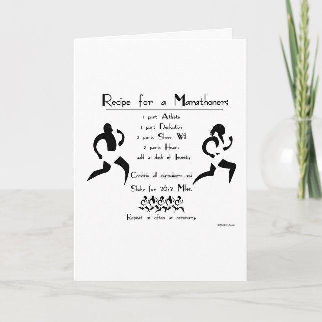 Recipe For a Marathoner Quote Card (Front)