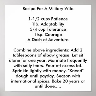 Recipe For A Military Wife Poster