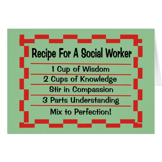 Recipe for a Social Worker (Front Horizontal)