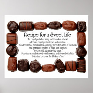 Recipe for a Sweet Life Candy Frame Poster