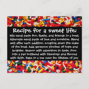 Recipe for a Sweet Life Postcard