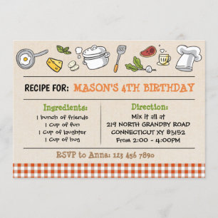 Recipe for birthday party invitation