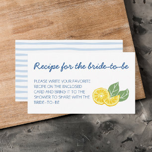 Recipe For Bride Amalfi Coast Lemon Card