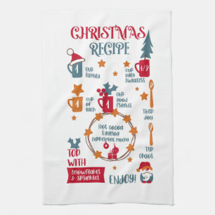 Recipe for Christmas  Tea Towel