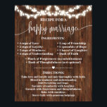 Recipe for Happy Marriage Wedding Country Gift Poster<br><div class="desc">Click on "Edit design" to personalise or modify the layout (font colour,  font style,  move or remove elements  *Happy Marriage words are not editable but colour can be changed),   ** Please see the full collection for matching designs available**</div>