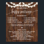 Recipe for Happy Marriage Wedding Country Gift Poster<br><div class="desc">Click on "Edit design" to personalise or modify the layout (font colour,  font style,  move or remove elements  *Happy Marriage words are not editable but colour can be changed),   ** Please see the full collection for matching designs available**</div>