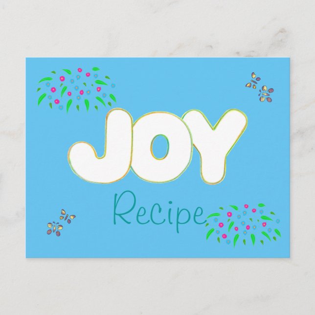 Recipe for Joy - colourful word postcards (Front)