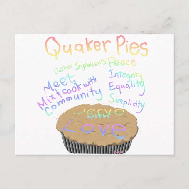 Recipe for Quaker Pies Postcard (Front)