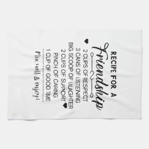 Recipe for Special Friendship Mother's day Gift Tea Towel