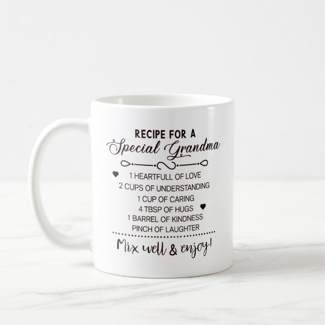 Recipe for Special Grandma Mother's day Gift Coffee Mug (Left)