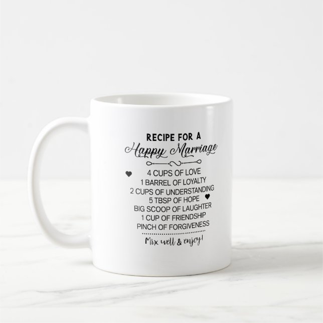 Recipe for Special Happhy Marriage wedding gifts Coffee Mug (Left)