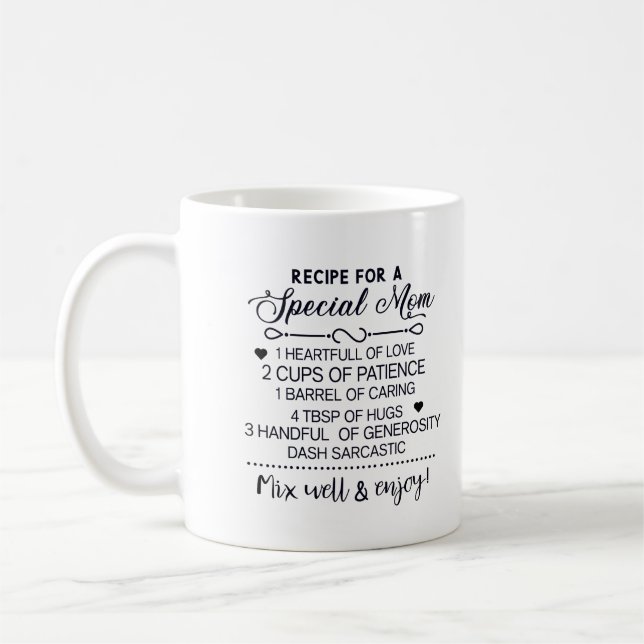 Recipe for Special Mum Mother's day Gift Coffee Mug (Left)
