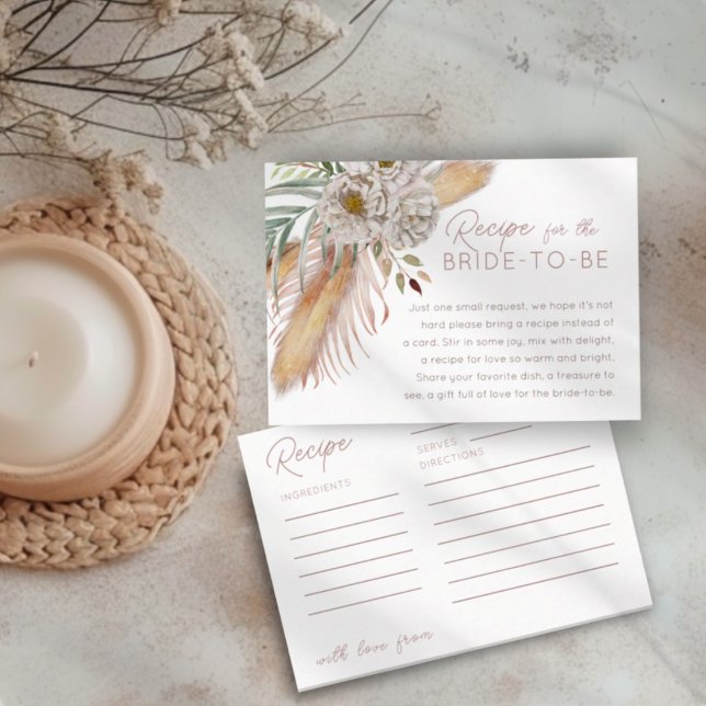 Recipe for the Bride Boho Floral  Enclosure Card (Creator Uploaded)