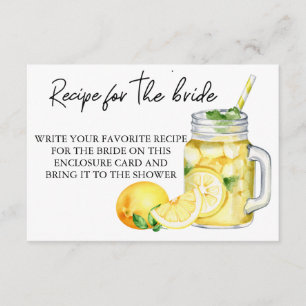 Recipe for the bride Bridal Shower Lemon Enclosure Card