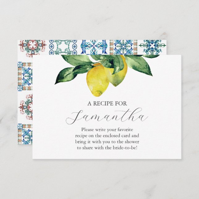 Recipe For The Bride Enclosure Card (Front/Back)