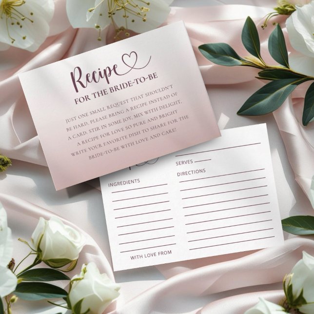 Recipe for the Bride Modern Rose Gold  Enclosure C Card (Creator Uploaded)
