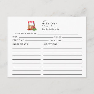 Recipe for the Bride Off The Market Bridal Shower Enclosure Card