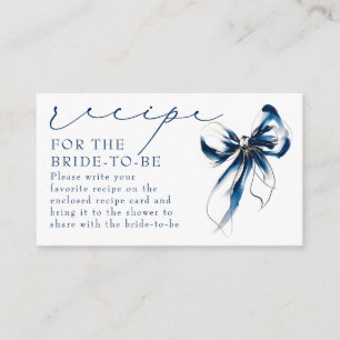 Recipe for the bride-to-be Blue Bow Request  Enclosure Card