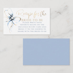 Recipe for the bride-to-be Blue Bow Request Enclosure Card