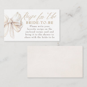 Recipe for the bride-to-be Chic Bow Request Enclosure Card
