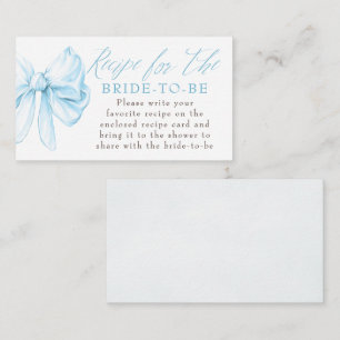 Recipe for the bride-to-be Chic Bow Request Enclosure Card