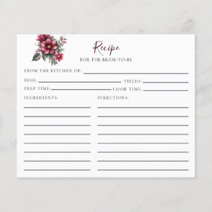 Recipe for the Bride-to-be Fall Burgundy Floral