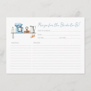 Recipe for the Bride to Be Kitchen Bridal Shower Enclosure Card