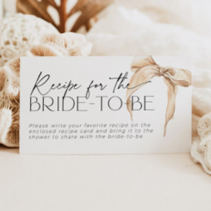 Recipe for the Bride-to-be request neutral bow Enclosure Card