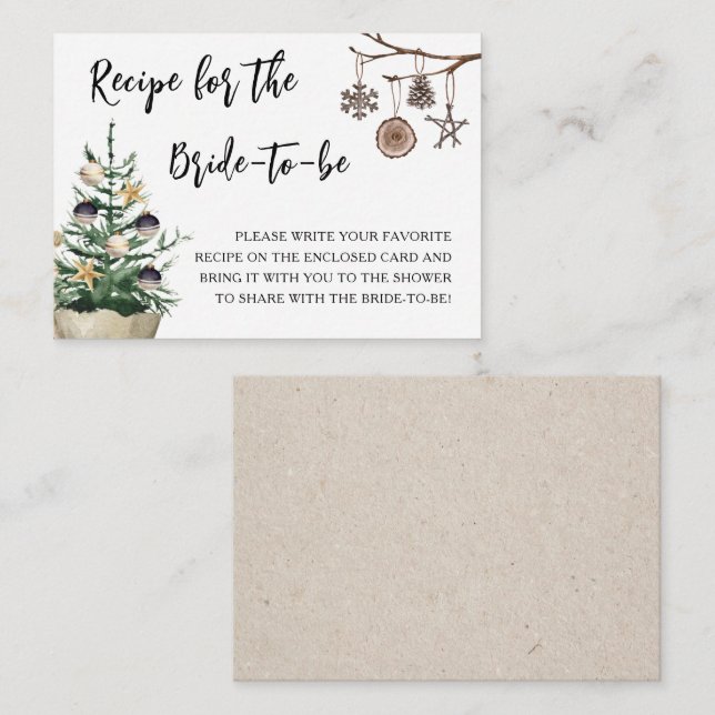 Recipe For The Bride To Be | Winter Bridal Shower Enclosure Card (Front/Back)