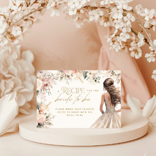 Recipe Gown Dress Floral Bridal Shower Enclosure Card