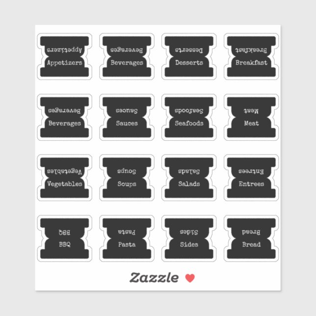 Recipe Index Divider Side Tab Black Folding  (Sheet)