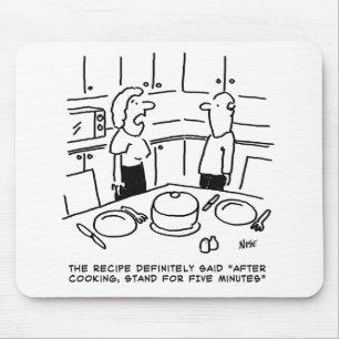 Recipe Instructions Followed Cooking in a Kitchen Mouse Mat