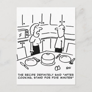 Recipe Instructions Followed Cooking in a Kitchen Postcard