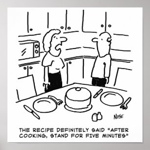 Recipe Instructions Followed Cooking in a Kitchen Poster