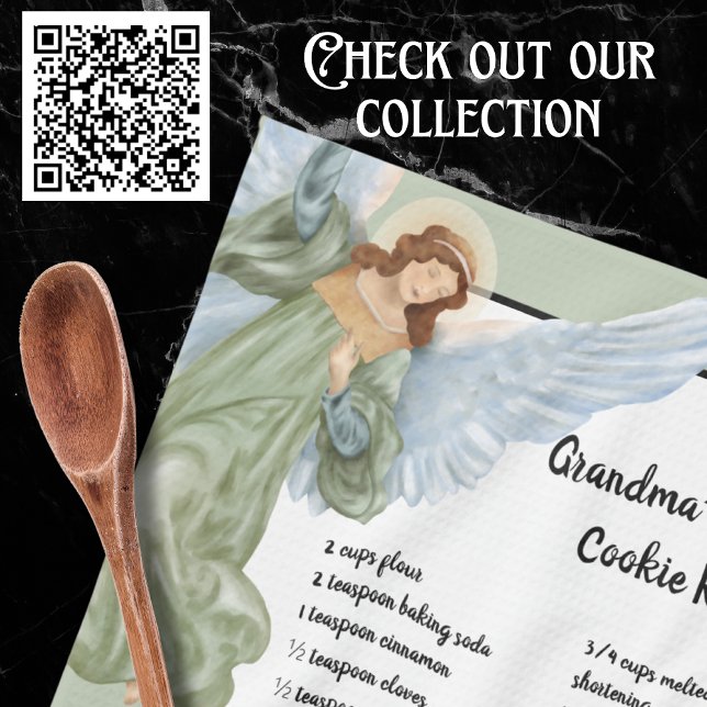 Recipe Keepsake Merry Christmas Angel Cookies  Tea Towel (Creator Uploaded)
