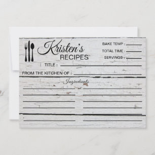 Recipe Kitchen Dish Lined Ingredients White Wood Invitation
