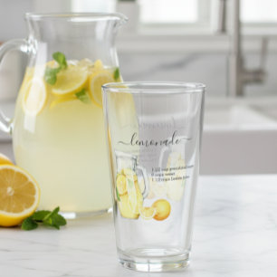 Recipe Lemonade Drink Watercolor Lemons   Glass